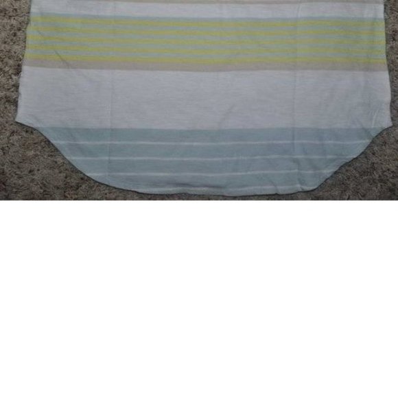 Womens Levis Tank Top XS Yellow White Blue Striped Loose Fit Scoop Neck - Picture 4 of 5